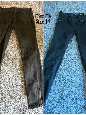 Miss Me Black Skinny Jeans with Hem Zipper